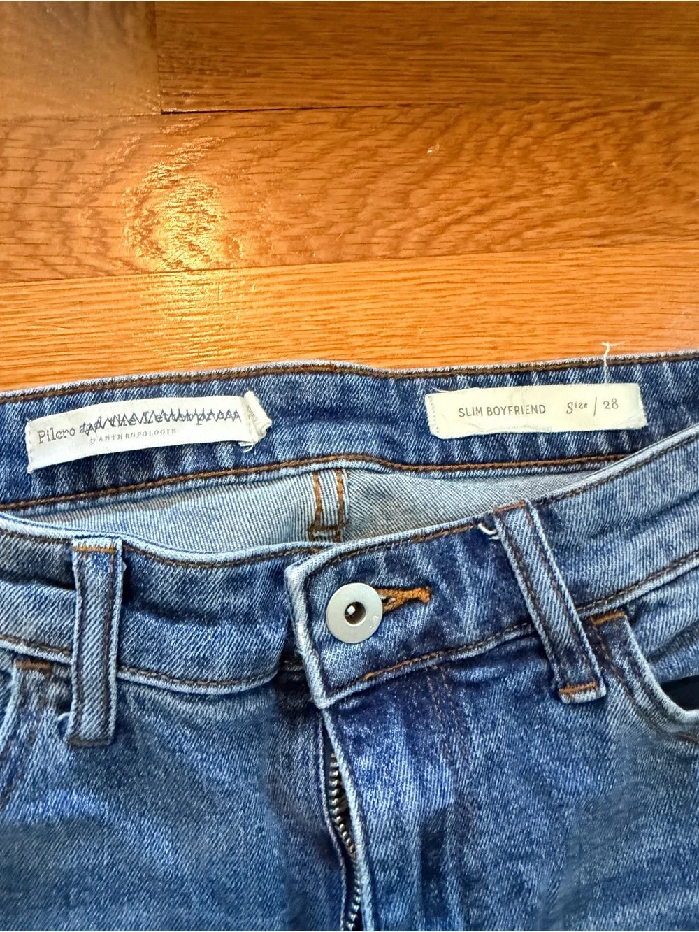 Pilcro and the Letterpress Medium Blue Slim Boyfriend Jeans